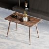 47" Modern minimalist MDF wood color dining table, black metal legs, small sized dining table, computer desk, office desk, kitchen table