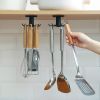 2pcs Under Cabinet Kitchen Utensil Hooks, 360° Rotating Drilling Free Hanging Rack