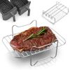 Air Fryer Accessories-Air Fryer Rack 2Pack, Multi-purpose Double Layer Rack with Skewer