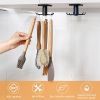 2pcs Under Cabinet Kitchen Utensil Hooks, 360° Rotating Drilling Free Hanging Rack